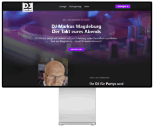 Beispiel für das Design einer modernen Website auf einem PC